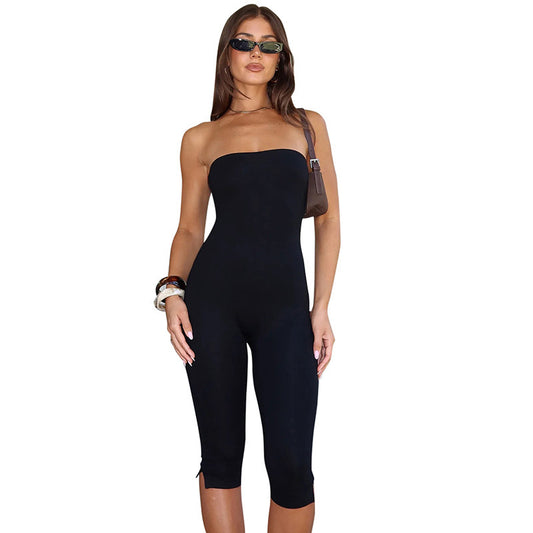 Lång Jumpsuit för Dam – Ärmlös Tube Top Design
