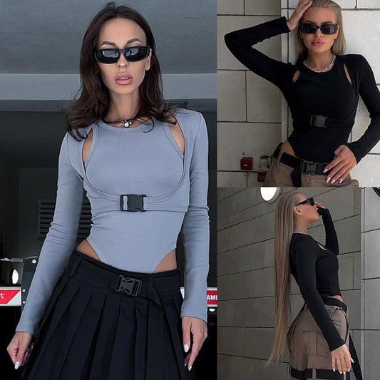 Damjumpsuit – slim fit i enfärgad trendig design