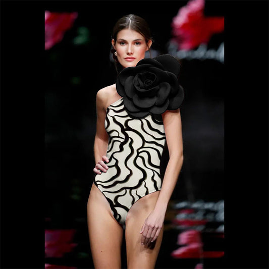 Blommig baddräkt dam – elegant one piece baddräkt i premiumdesign