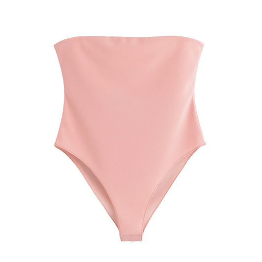 Slim Fit Bodysuit för Dam – Elastisk & Bandeau-stil