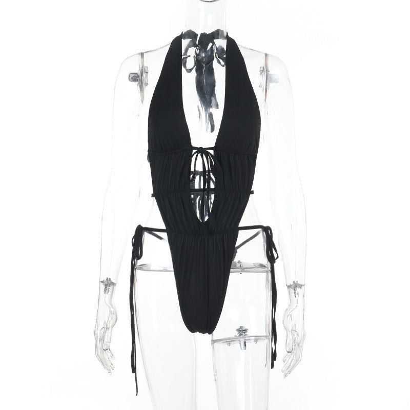 Bodysuit för Dam – Slim Fit med Snörning & Öppen Rygg