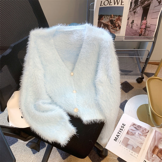 Mohairtröja Dam – Mysig Furry Stickad Sweater i Idle Style