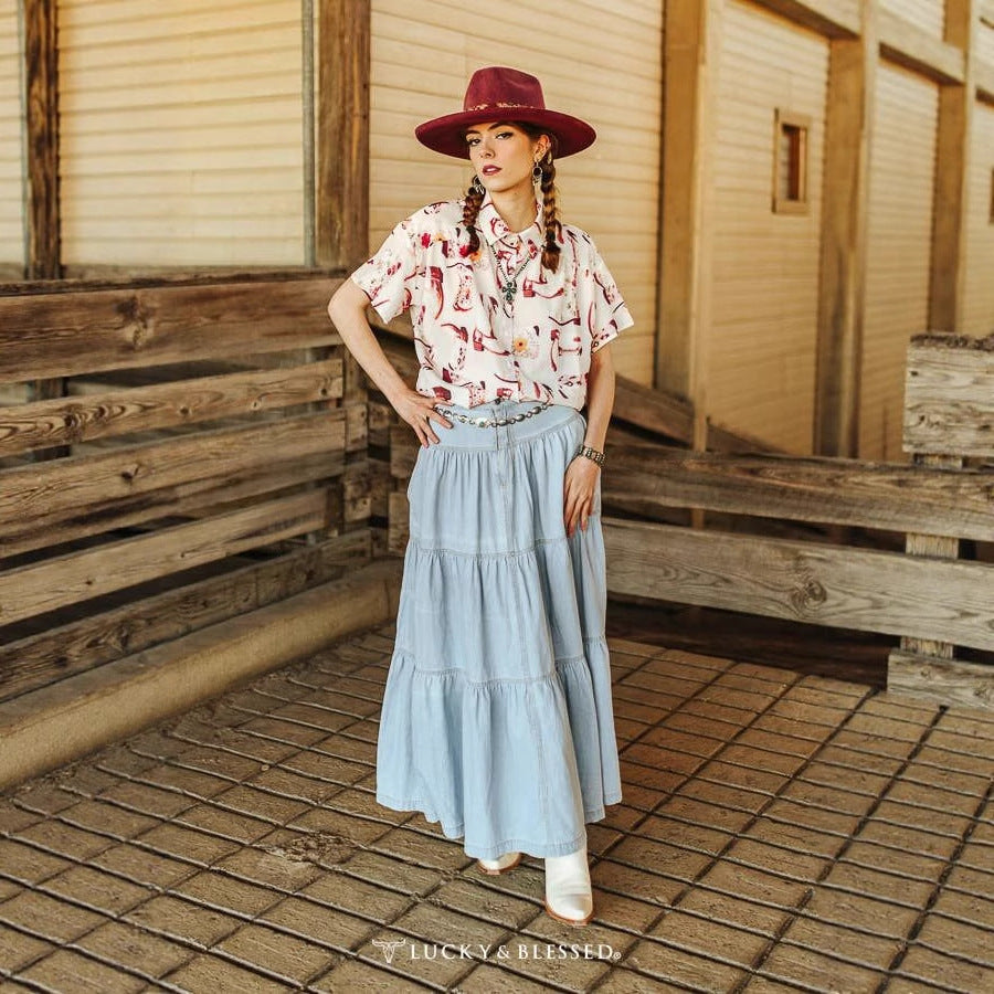 Jeanskjol för Dam – Låg Midja, Sliten Design & Semesterstil