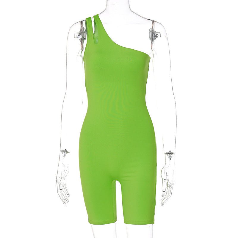 Sport jumpsuit dam – yogajumpsuit i slim fit design med enkel axel och höftlyft