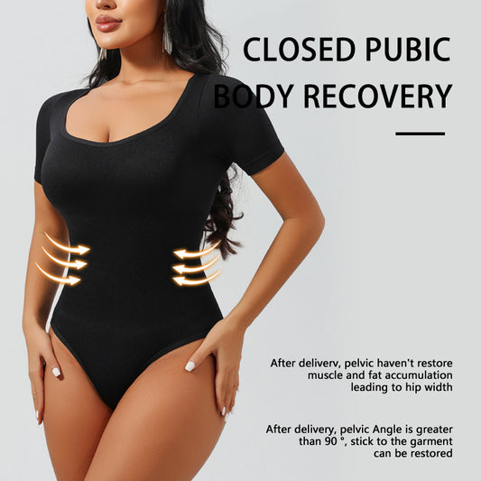 One-piece Korsett med Fyrkantig Ringning – Magformande & Höftlyftande Slim Fit