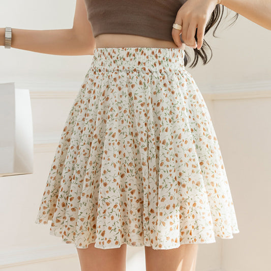 Sommarkjol för Flickor – Plus Size i Chiffon med Blommigt Mönster