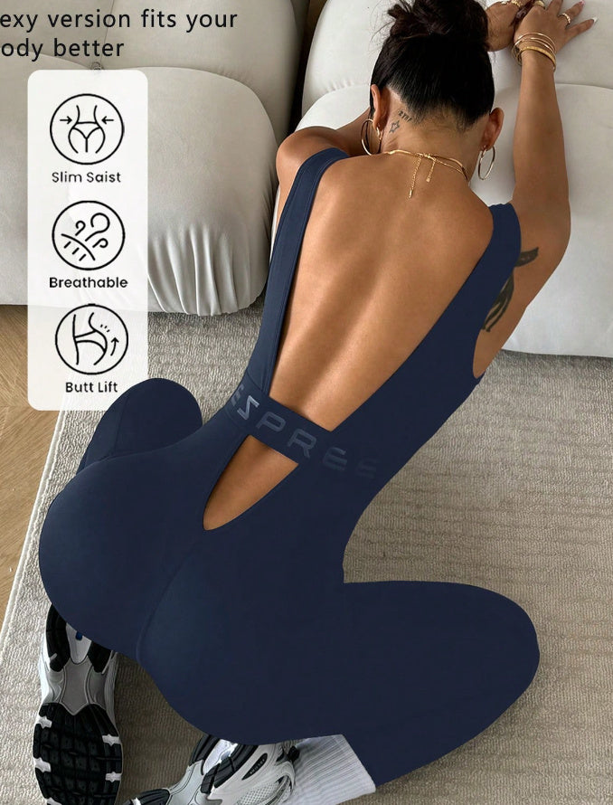 Jumpsuit för Dam – One Piece med Axelband, Öppen Rygg & Ankeldetalj