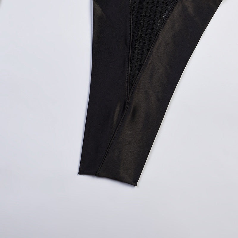 Bodysuit dam – mesh body shaper med smala axelband i figurnära design