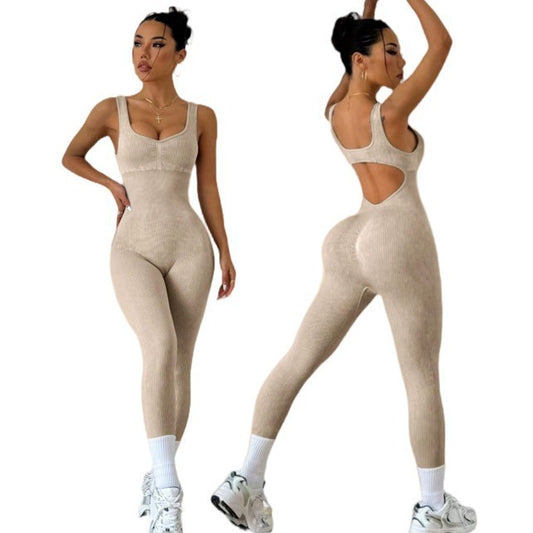 Jumpsuit för Dam – Öppen Rygg & Figurnära Byxmodell