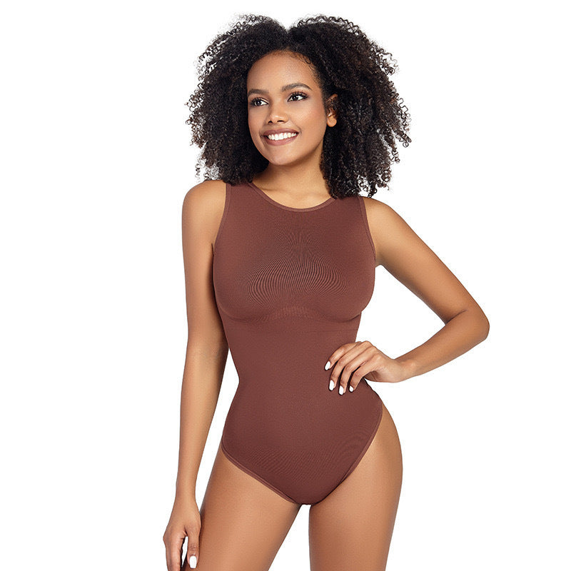 Figurformande Bodysuit – Enfärgad Shaping Väst med Tight Passform & magkontroll