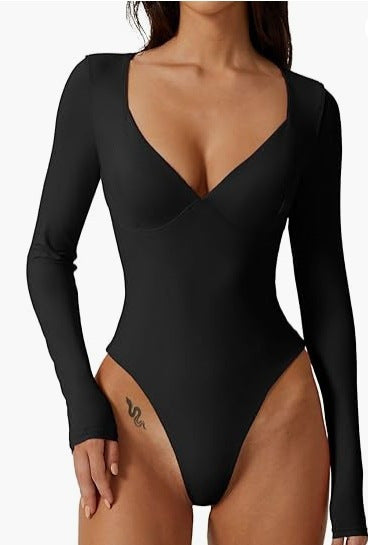 Elegant Bodysuit för Dam – Enkel One-Piece med T-back & Slimmande Korsett