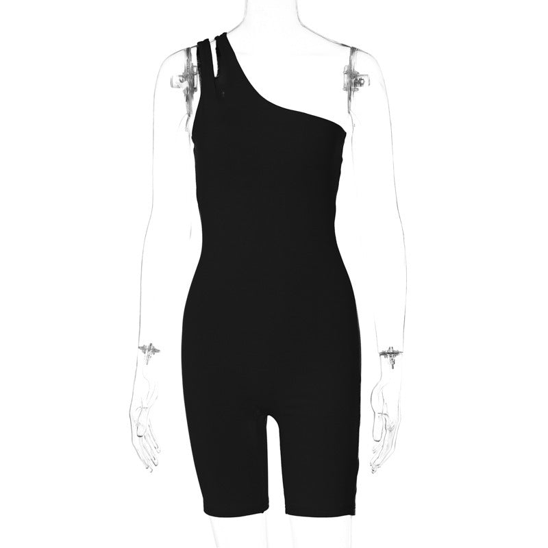 Sport jumpsuit dam – yogajumpsuit i slim fit design med enkel axel och höftlyft