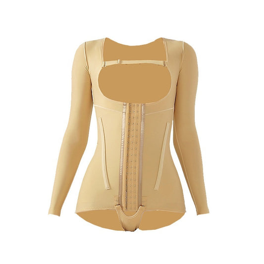 Shapewear Jumpsuit för Dam – Långärmad med Ryggstöd, Slimmande Effekt & Lyftande Höfter