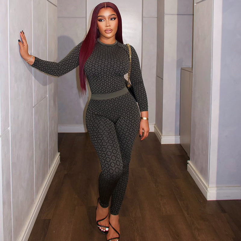 Jumpsuit för Dam – One Piece med Rund Hals & Långärmad Design