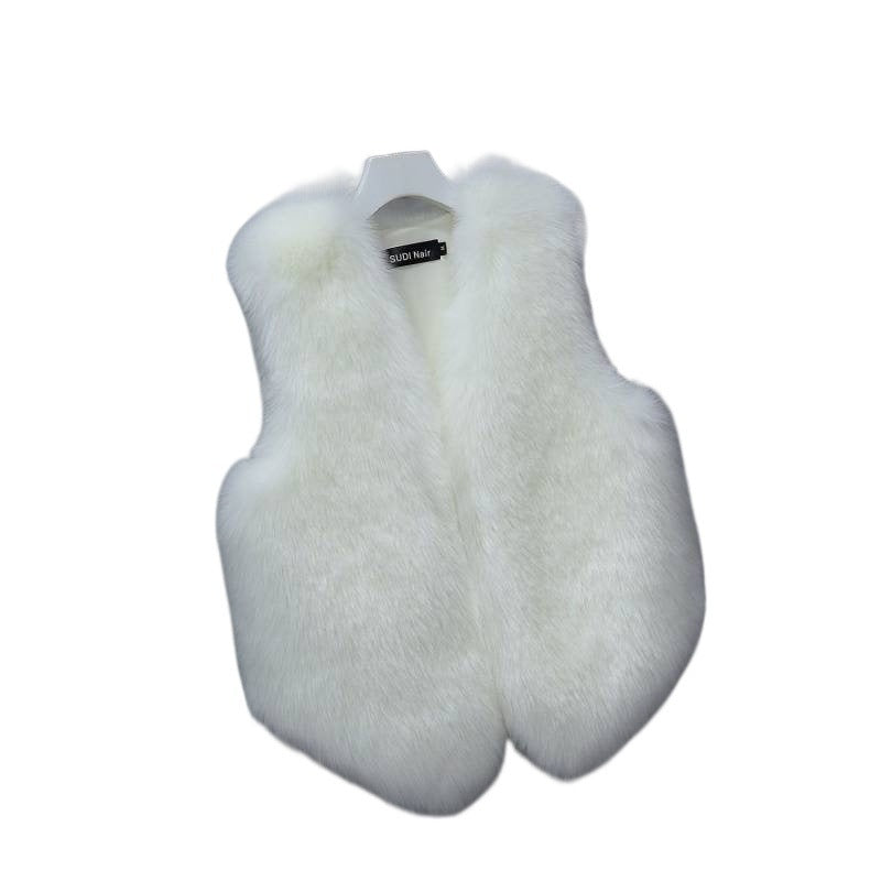 Väst för Dam – Kort Ärmlös Höst & Vintermodell i pälslook