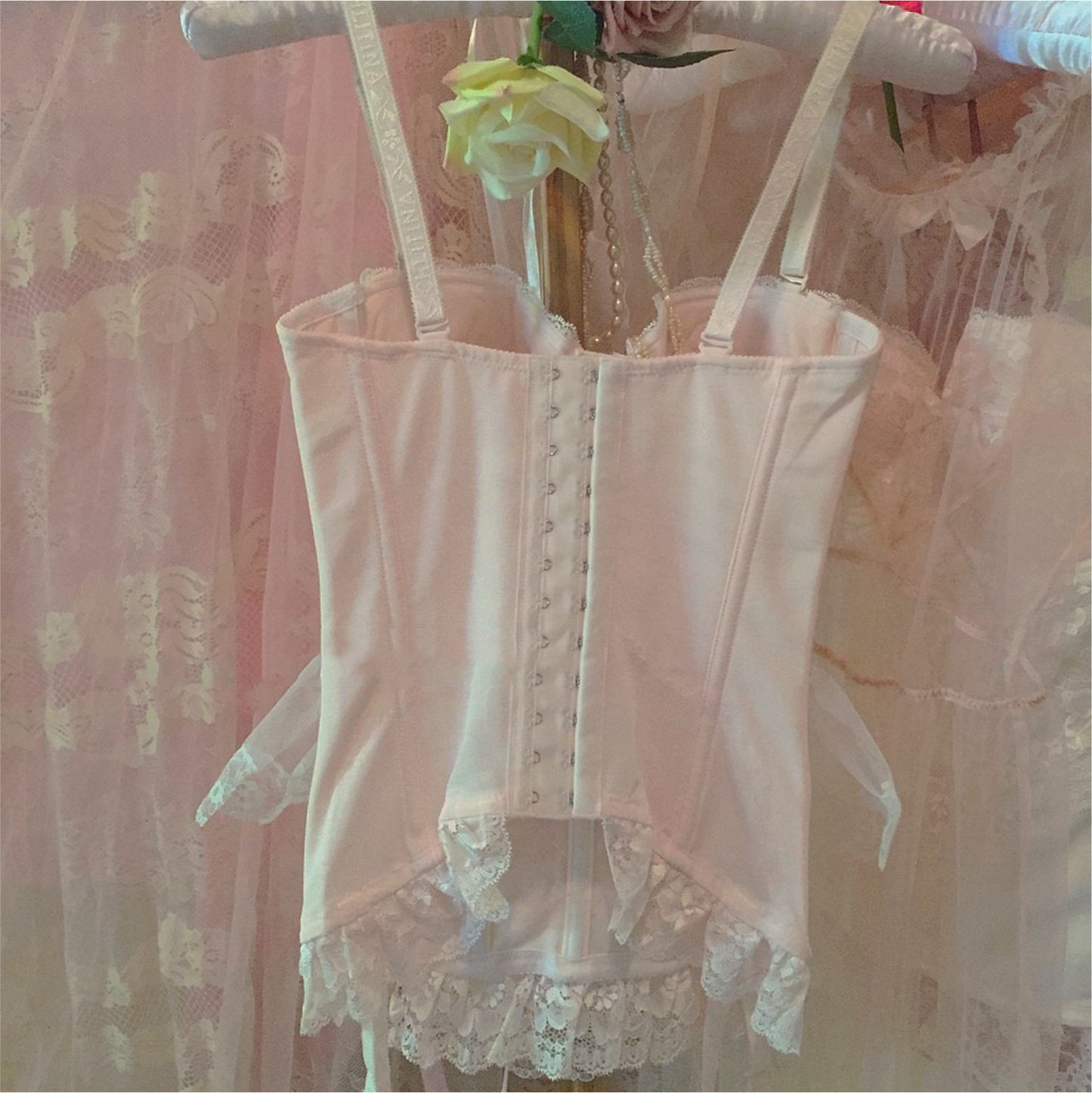 Spetskorsett shapewear – figurslimmande vintage body shaper med fishbone-stöd