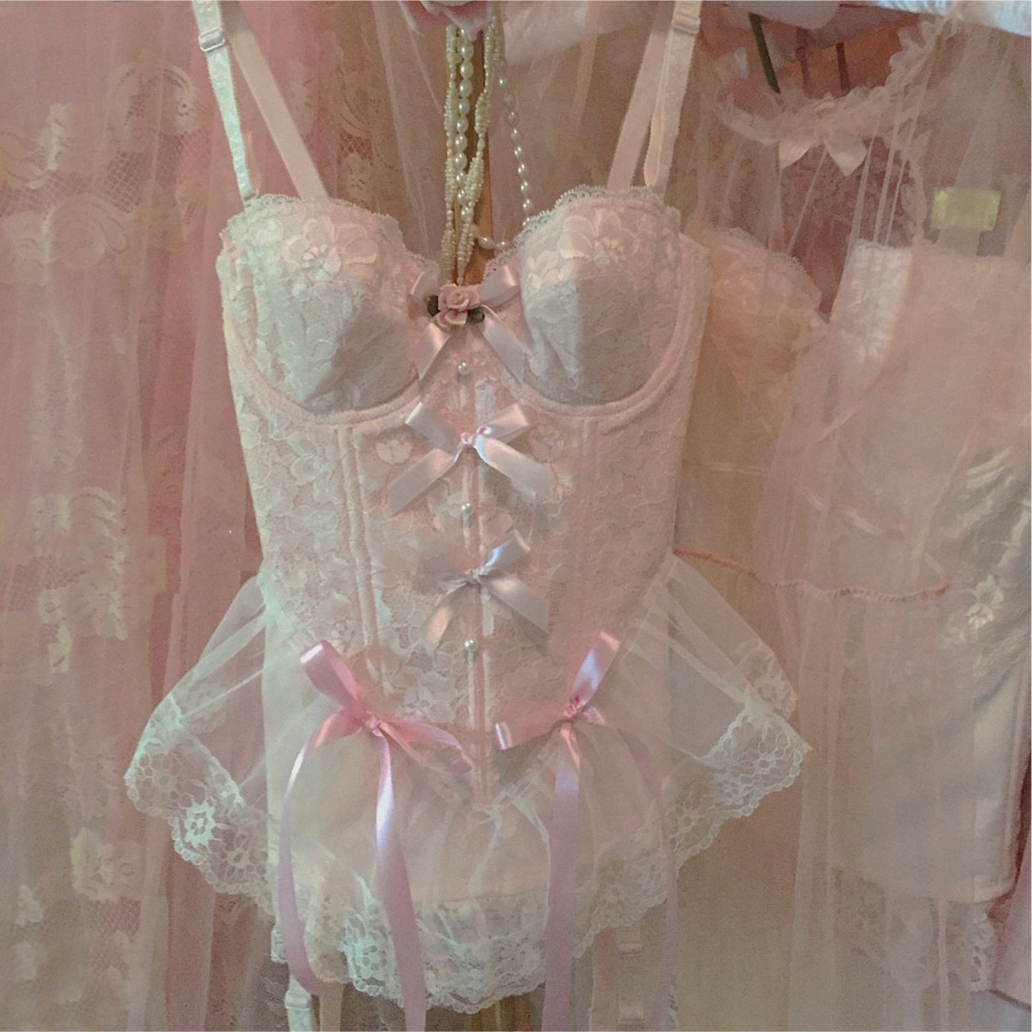 Spetskorsett shapewear – figurslimmande vintage body shaper med fishbone-stöd