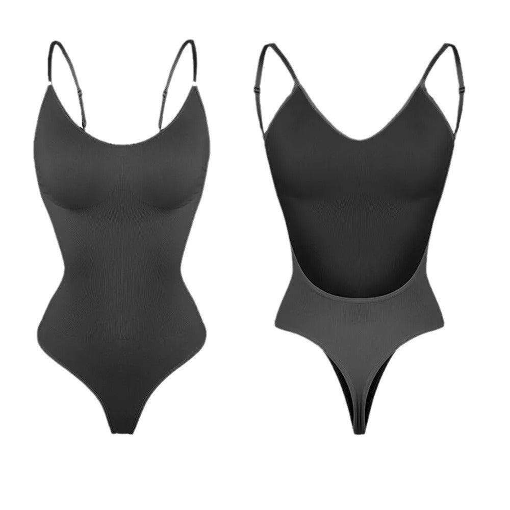 Figurformande Bodysuit för Dam – Rygglös Design med T-form & Stödjande Korsett