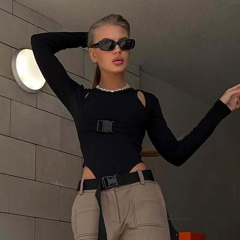 Damjumpsuit – slim fit i enfärgad trendig design