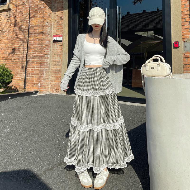 Kjol för Dam – Högmidjad A-linje i Halvlång Slimmande Design