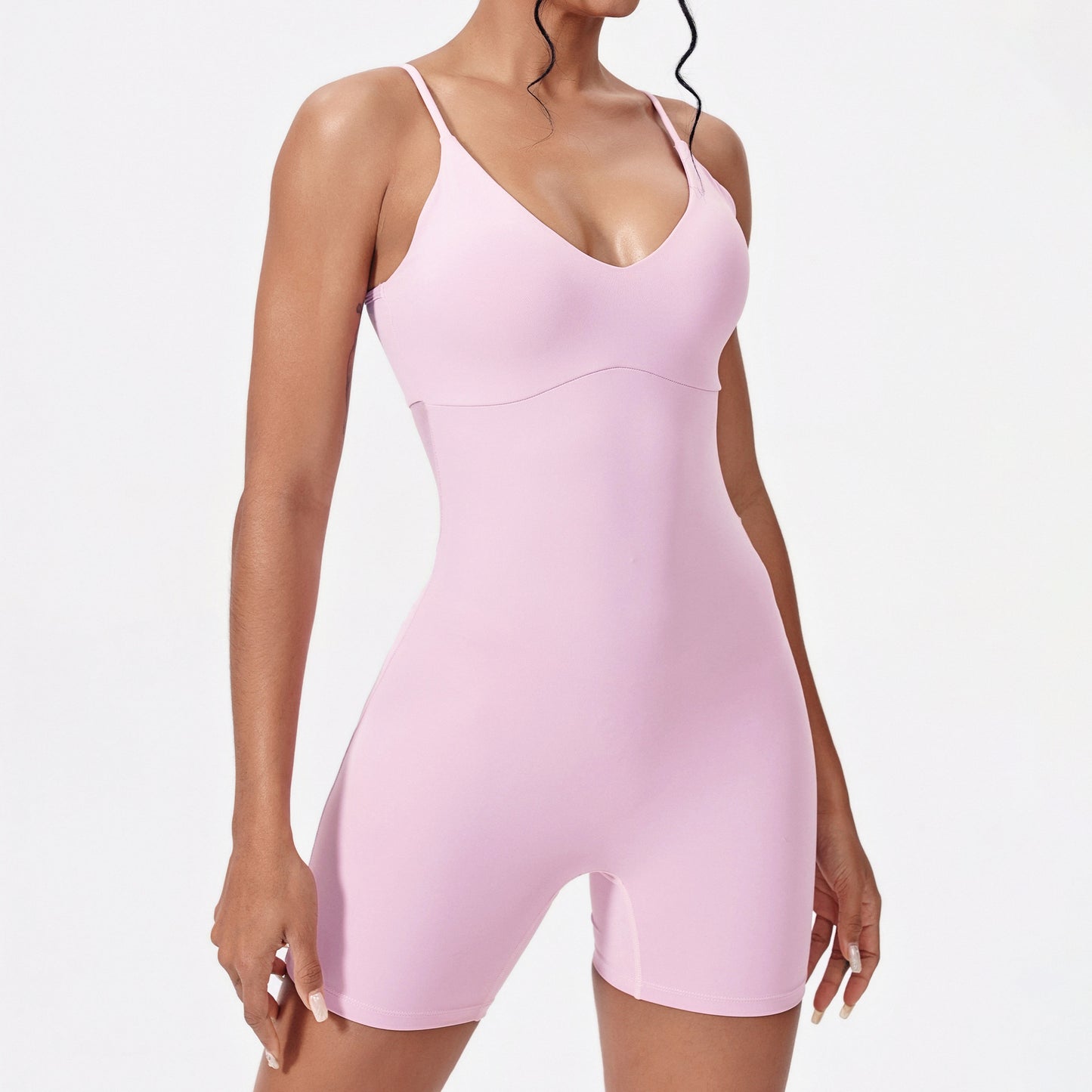 Träningsjumpsuit för Dam – One Piece med Shorts, Sport-bh & Lyftande Höfteffekt