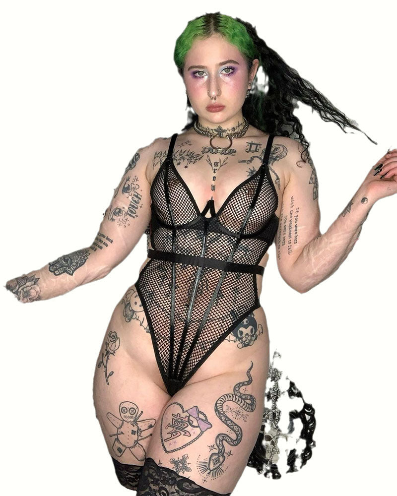 Bodysuit dam – moderiktig mesh body shaper i ny design