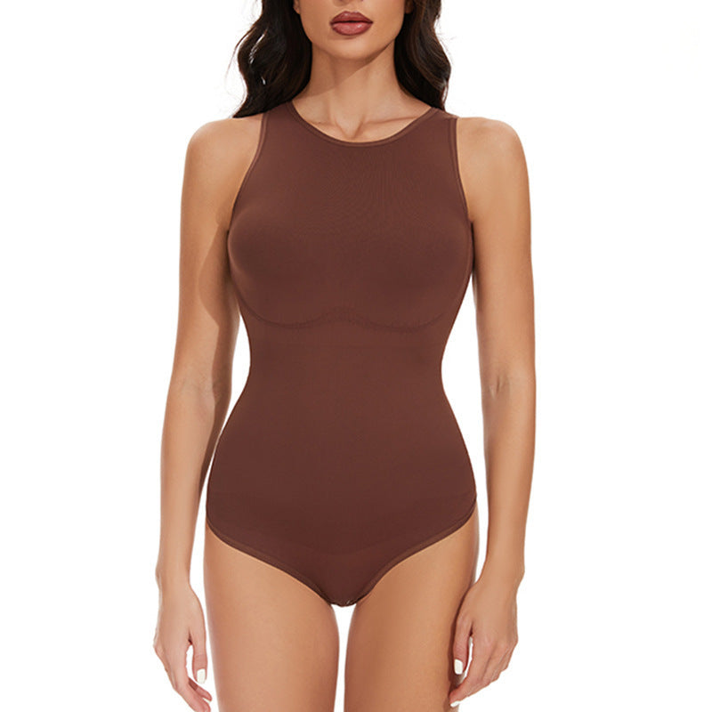 Figurformande Bodysuit – Enfärgad Shaping Väst med Tight Passform & magkontroll