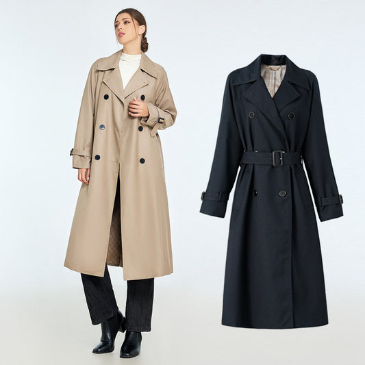Trenchcoat för Dam – Mellanlång Höst & Vintermodell i Elegant Stil
