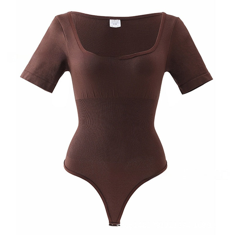 One-piece Korsett med Fyrkantig Ringning – Magformande & Höftlyftande Slim Fit