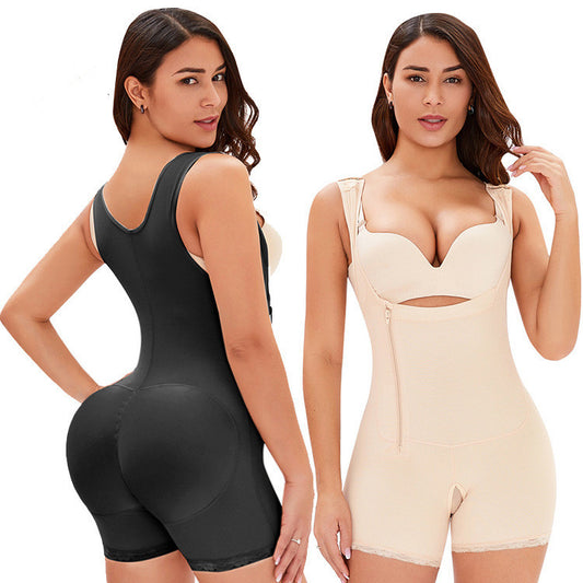 Shapewear Dam Plus Size – One-piece Body Shaper med Sidodragkedja, Mag- & Höftkontroll