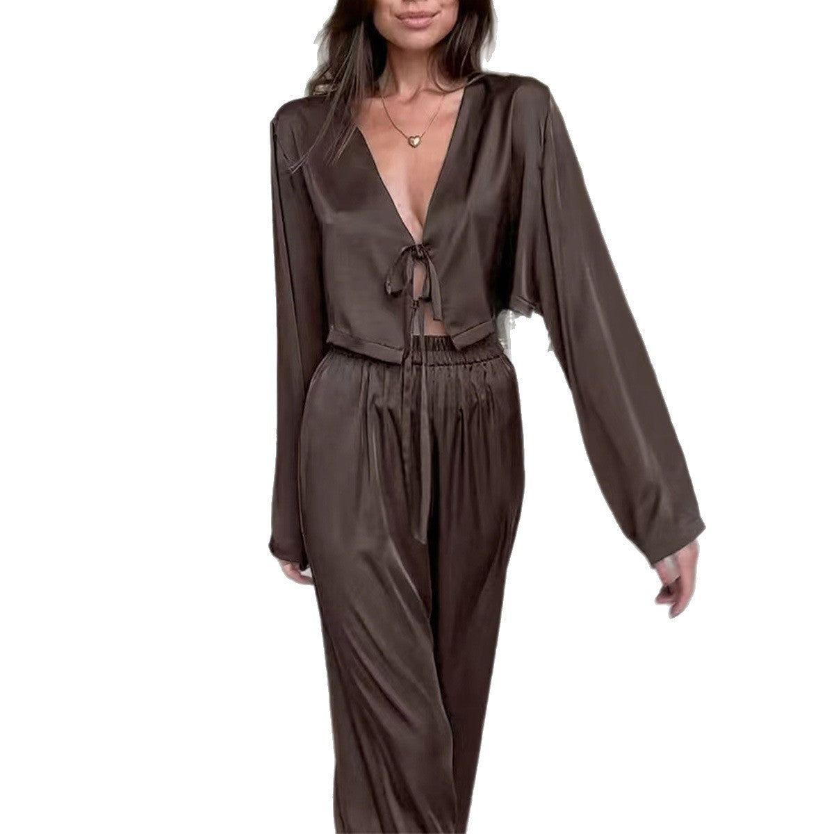 Elegant Europeiskt & Amerikanskt Långärmad mysdress – Dam