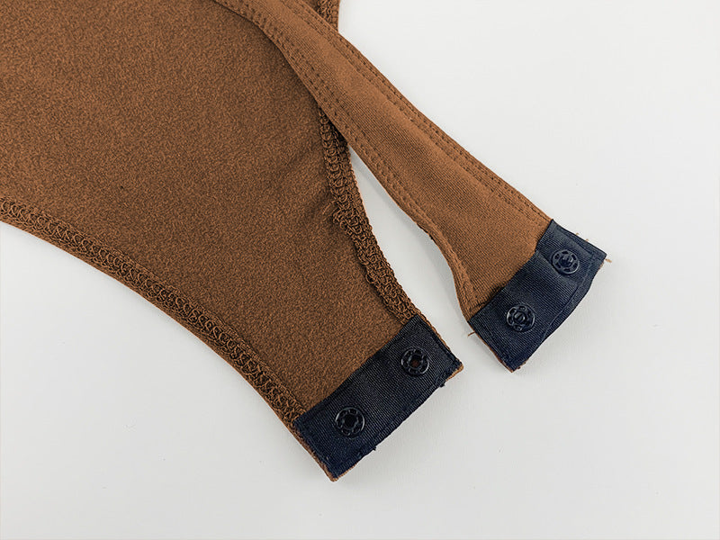 Bodysuit dam – sexig slim fit långärmad byxdress med fyrkantig ringning