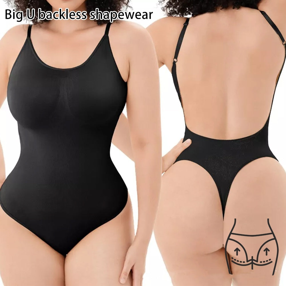 Figurformande Bodysuit för Dam – Rygglös Design med T-form & Stödjande Korsett