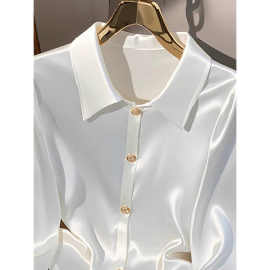 Fransk Stil Topp Dam – Elegant Höstblus i Lätt Lyxig Design med Exklusiv Känsla