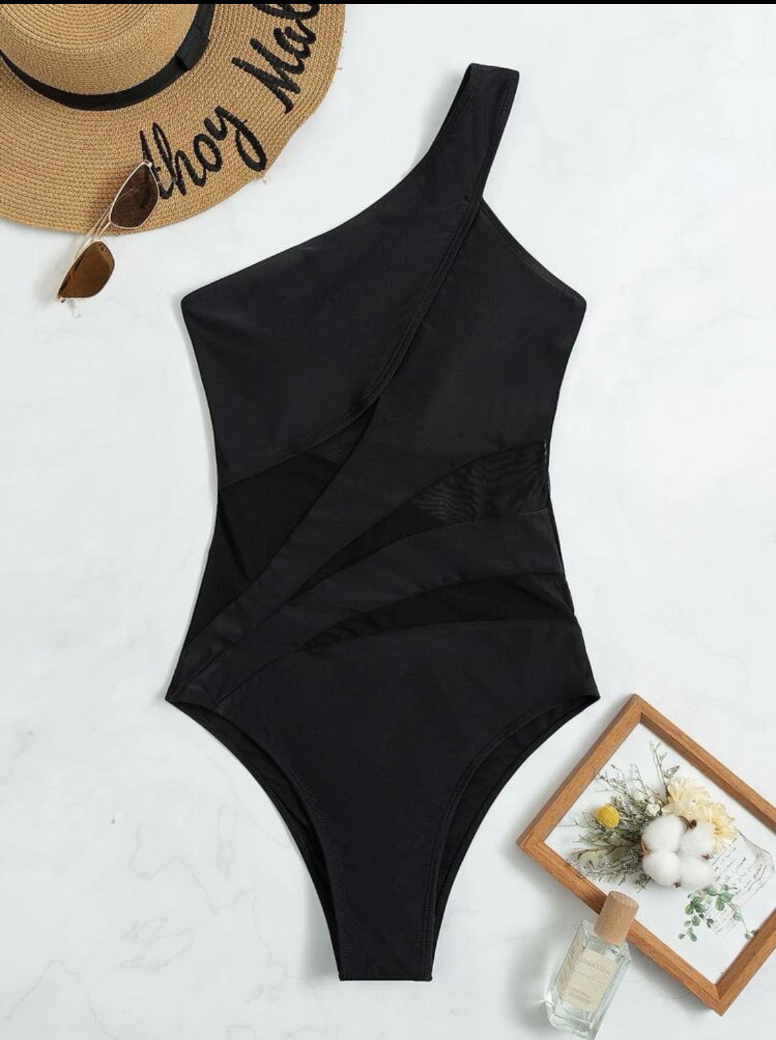 Elegant Dam Baddräkt – Enfärgad One-Piece Swimsuit