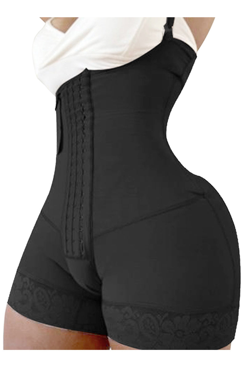 Formande Shapewear-byxor – Hög Midja i Tunn Polyester, Svart & Hudfärg