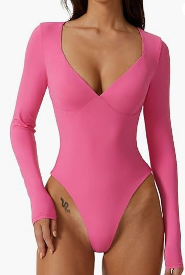 Elegant Bodysuit för Dam – Enkel One-Piece med T-back & Slimmande Korsett
