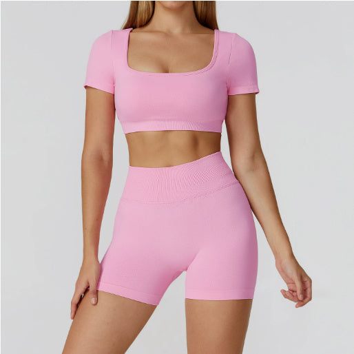 Träningsset Dam – Hollow-out Sport-BH med Snygg Rygg & Högmidjade Yogabyxor