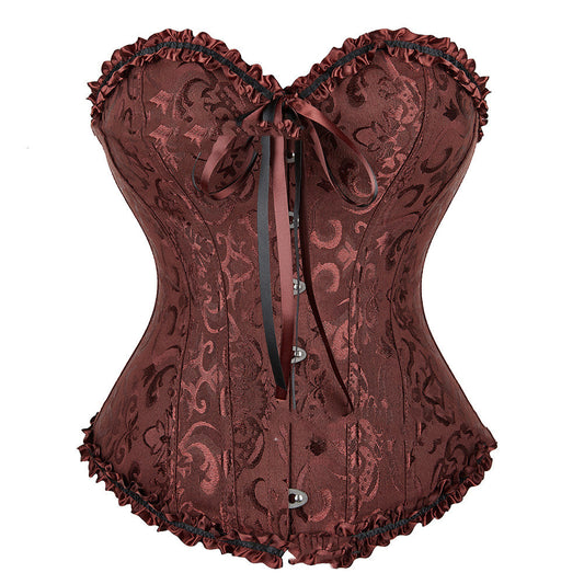 Shapewear korsett dam – elegant jacquard body shaper med stark midje- & magkompression