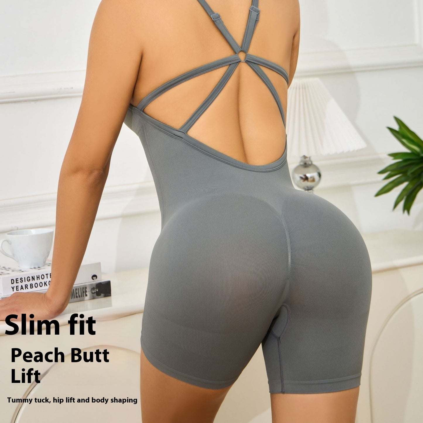 Sportig Sömlös Jumpsuit – Figurnära One-Piece för Yoga & Workout