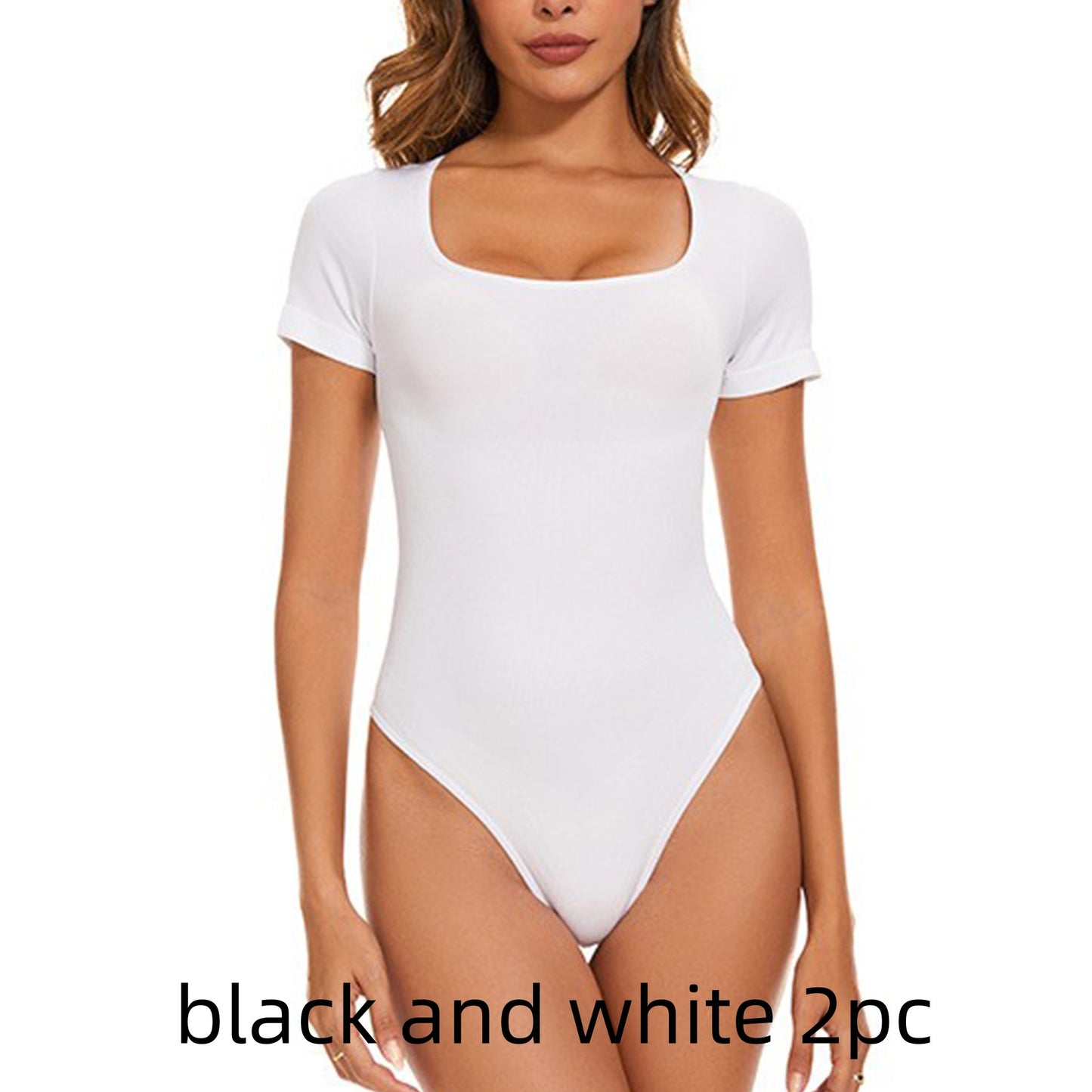 Body shaper dam – sömlös one piece korsett med kort ärm, mag- & midjekontroll