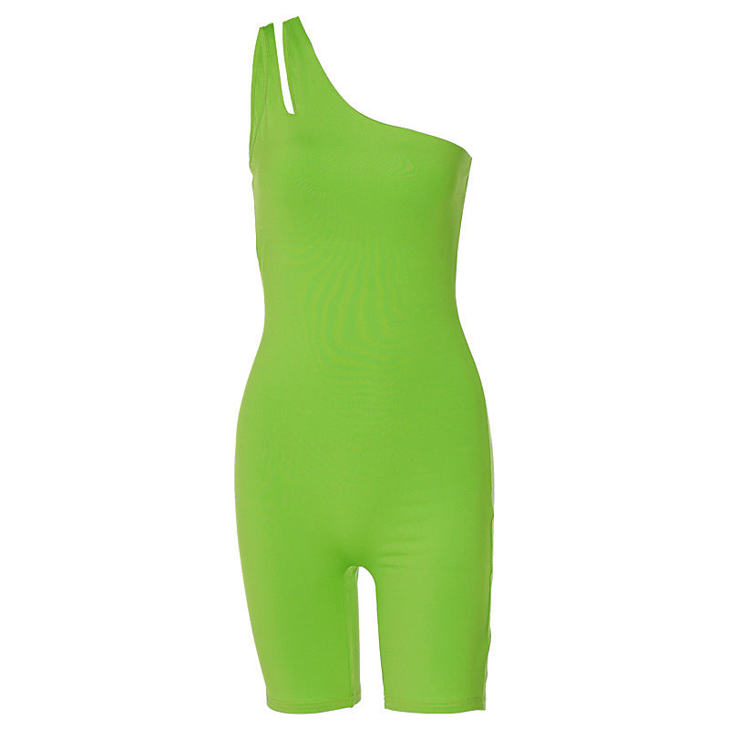 Sport jumpsuit dam – yogajumpsuit i slim fit design med enkel axel och höftlyft