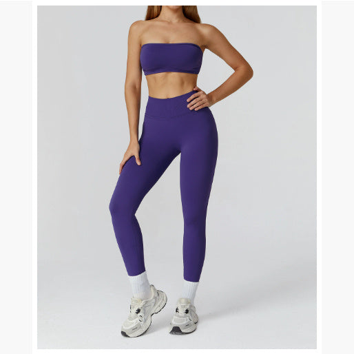 Träningsset Dam – Hollow-out Sport-BH med Snygg Rygg & Högmidjade Yogabyxor