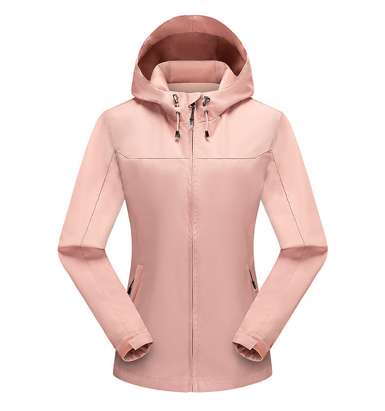 Tunn Vår- & Höstjacka med Enfärgad Design och Dragsko – Dam