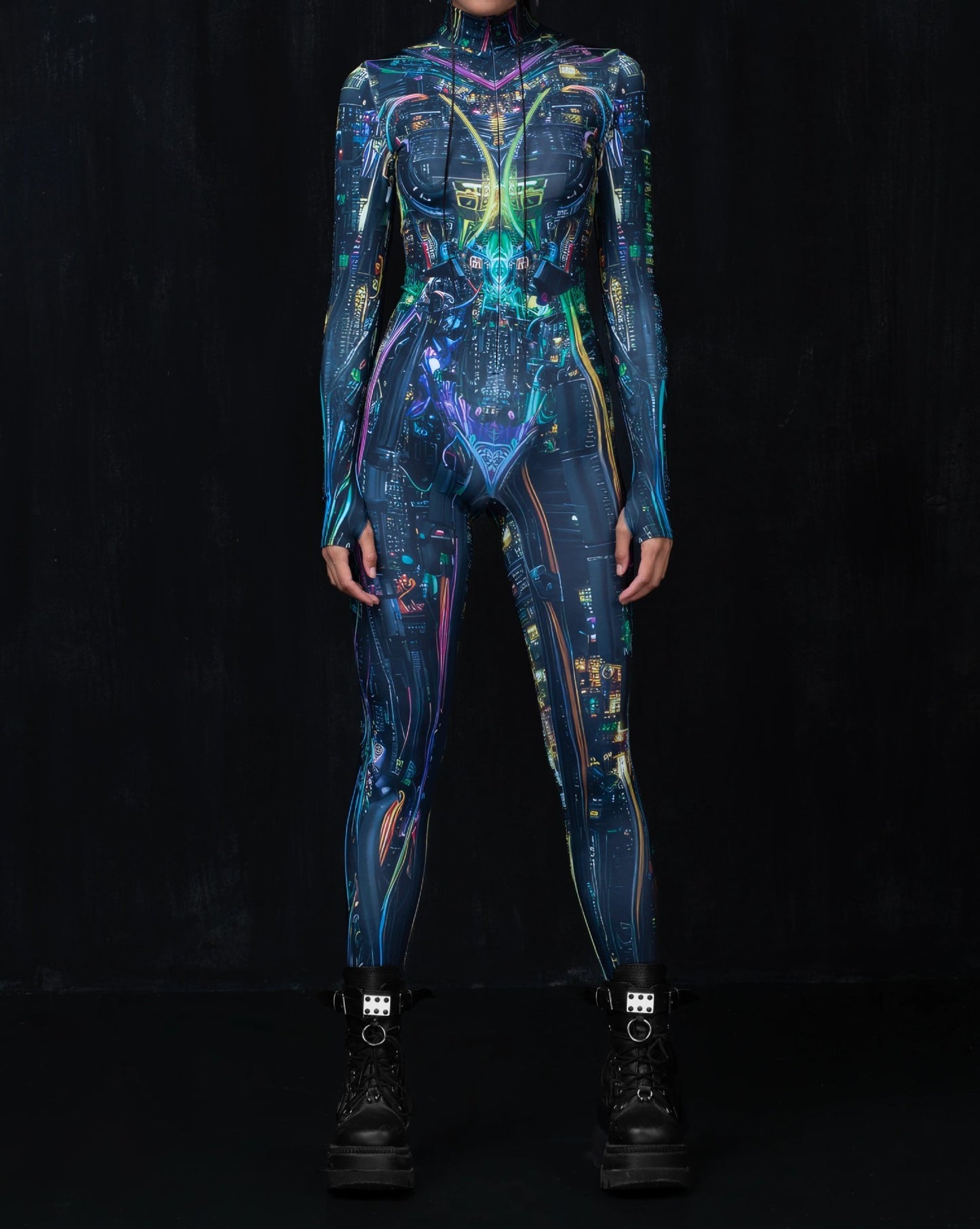 Halloween Jumpsuit för Dam – 3D Digital Print & Figurnära Design