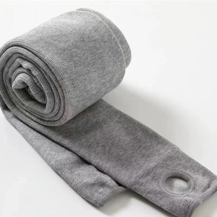 Tjocka Strumpbyxor för Dam – Bekväma Bomullsbyxor med Hög Midja & Randigt Mönster