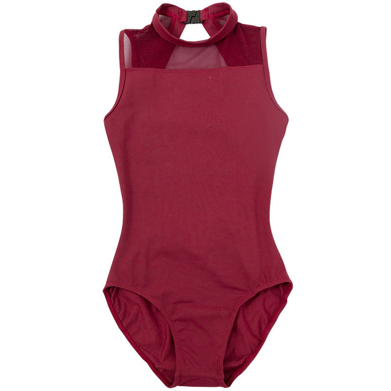 Elegant Gymnastikdräkt – Figurnära Balett Leotard med Stand Collar Design