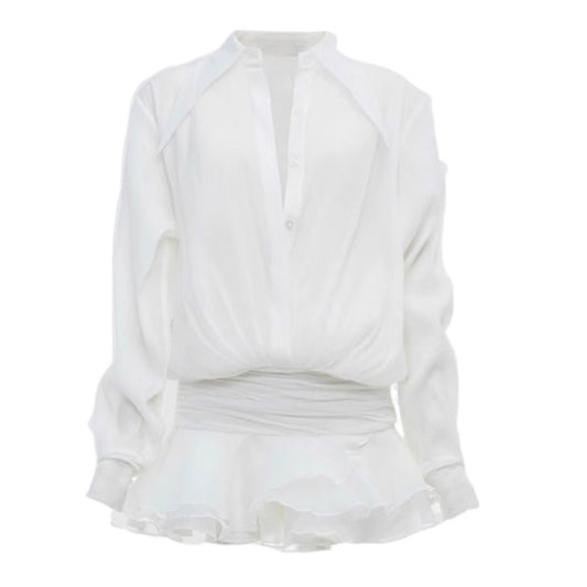 Klänning för Dam – Oregelbunden Design med Volanger i Trendig Hot Girl-stil