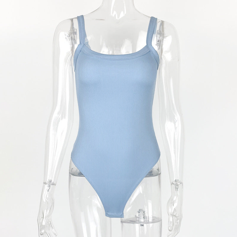 Trendig Bodysuit för Dam – Slim Fit med Smala Axelband