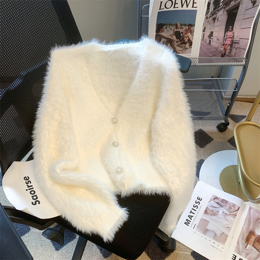 Mohairtröja Dam – Mysig Furry Stickad Sweater i Idle Style